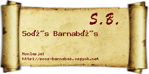 Soós Barnabás névjegykártya